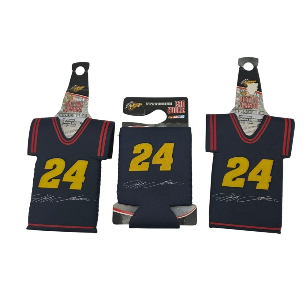 Vtg Jeff Gordon #24 Dupont (2) Bottle Koozies  (1) Can Koozie Winners Circle NEW